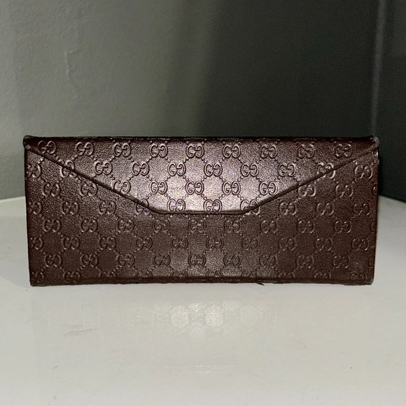 Gucci Guccissima Chocolate Brown Sunglasses Case Cardholder - Picture 1 of 16